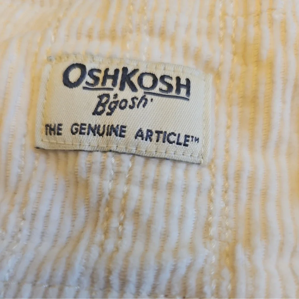 OshKosh B'gosh Ivory‎ Corduroy Lined Overalls Vestbak 3 months